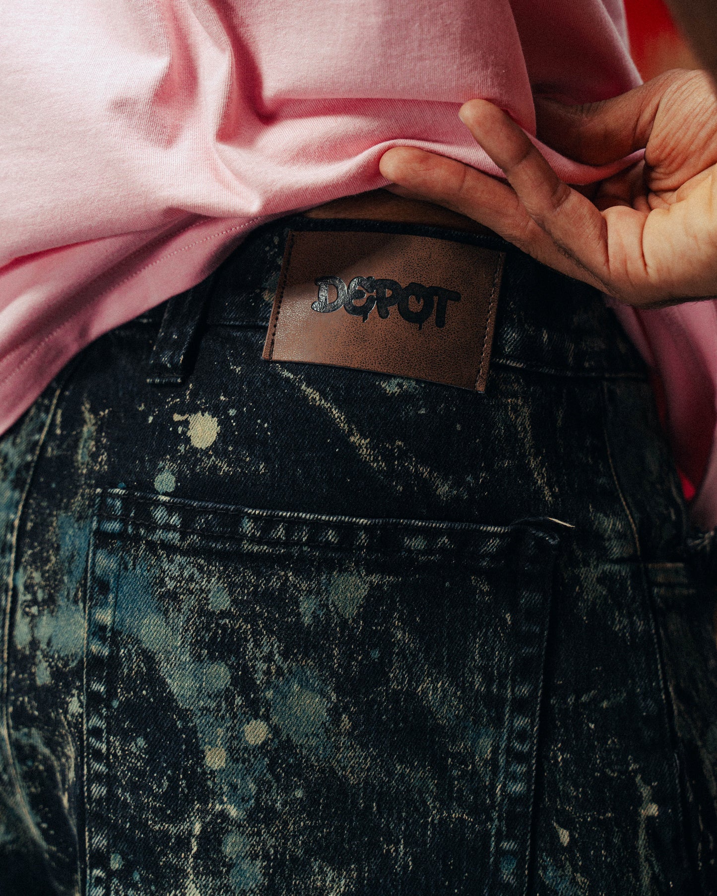 Wide Leg Acid Black Denim