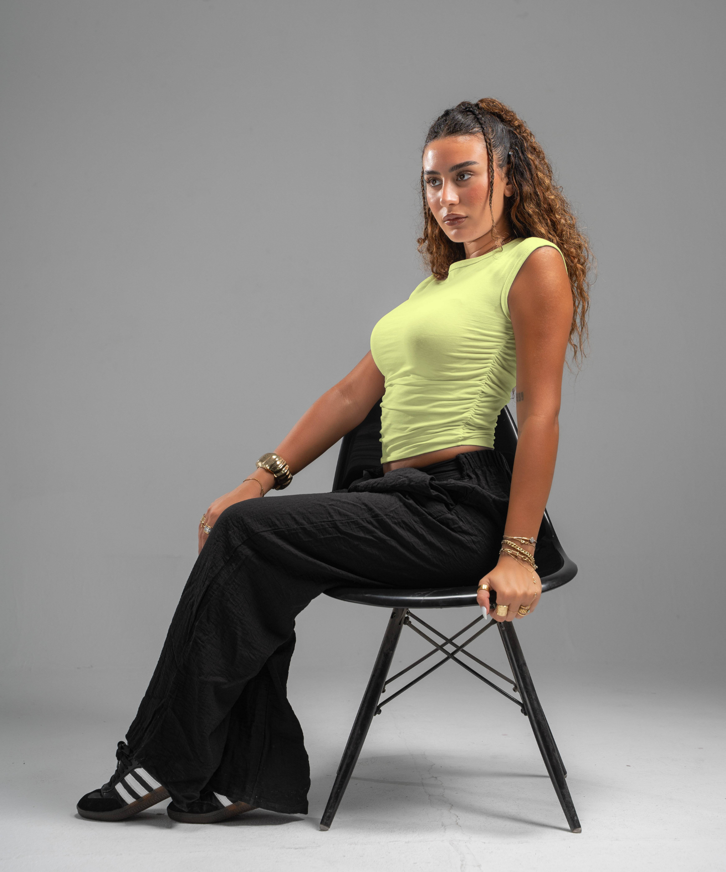 Scrunch side butter yellow top